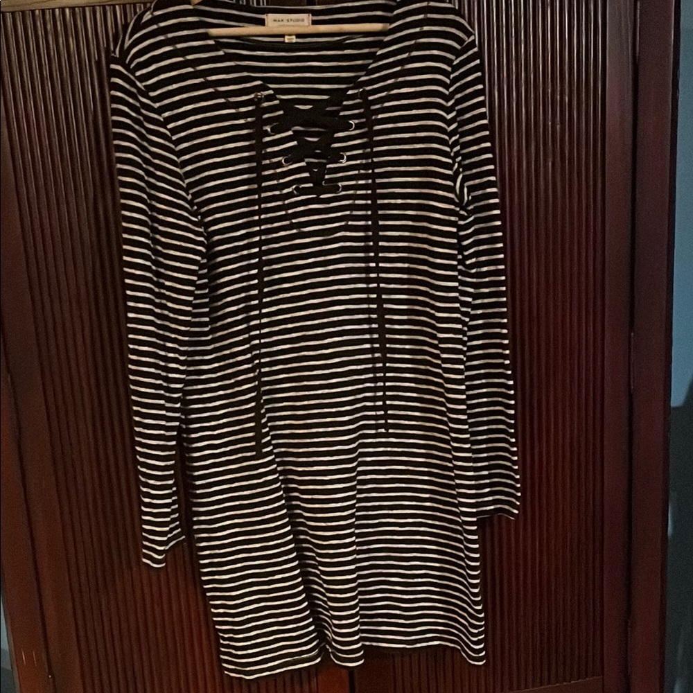 Black and White Striped Dress